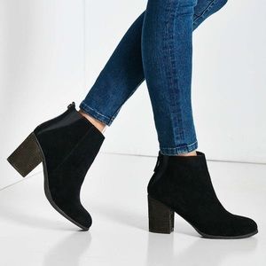 Black suede booties